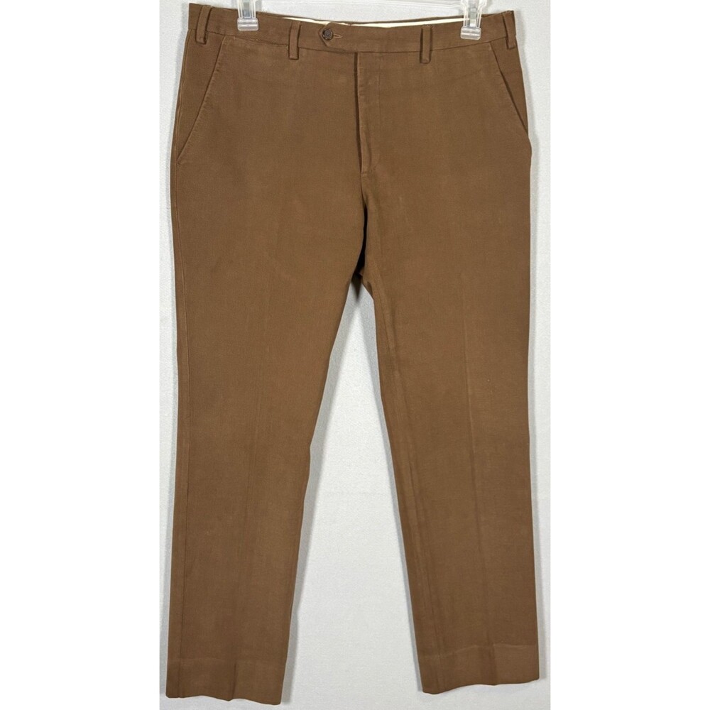 HADLEIGH'S Dress Pants Mens 34x32 Thick Stitch Cotton Blend Hand Made in Italy